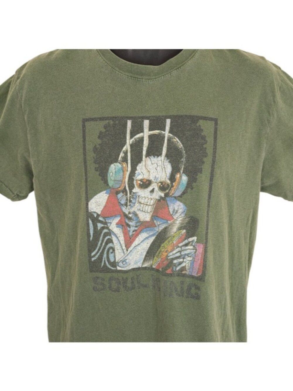 Soul King Brook T Shirt Mens Size Medium Green One Piece Japanese Manga Series